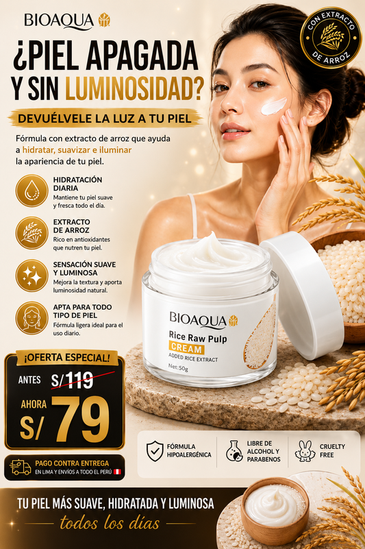 CREMA ACLARANTE DE ARROZ BIOAQUA 50G