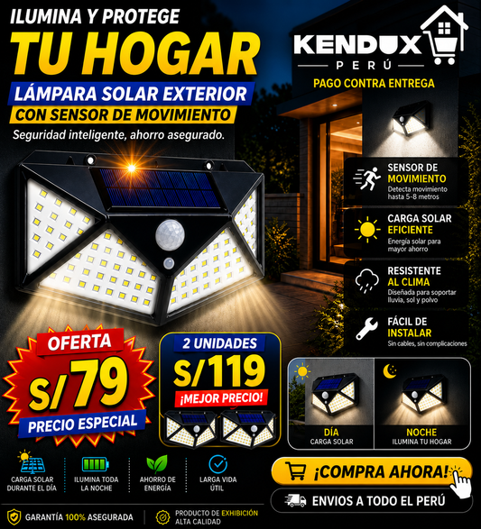 LAMPARA SOLAR CON SENSOR DE MOVIMIENTO