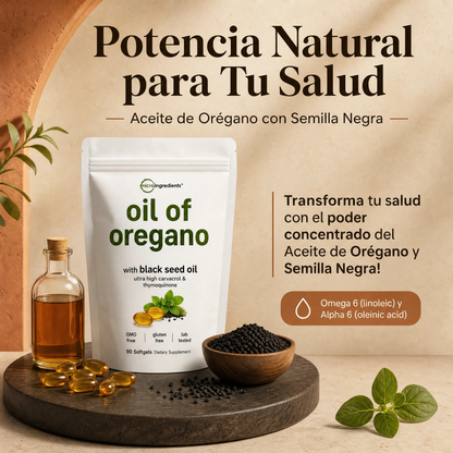 ACEITE DE ORÉGANO 6000MG CON SEMILLA NEGRA (90CAP)