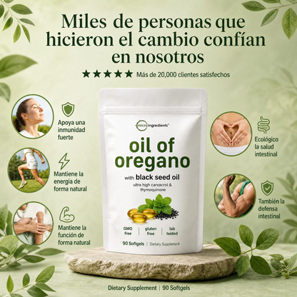 ACEITE DE ORÉGANO 6000MG CON SEMILLA NEGRA (90CAP)